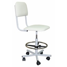 Стул винтовой на колесах с кольцом для ног